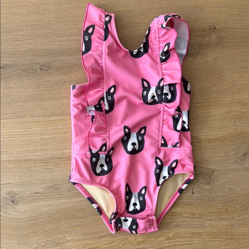 Pink Dog Print Swimsuit